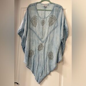 Soft Blue resort wear top - one size fits all